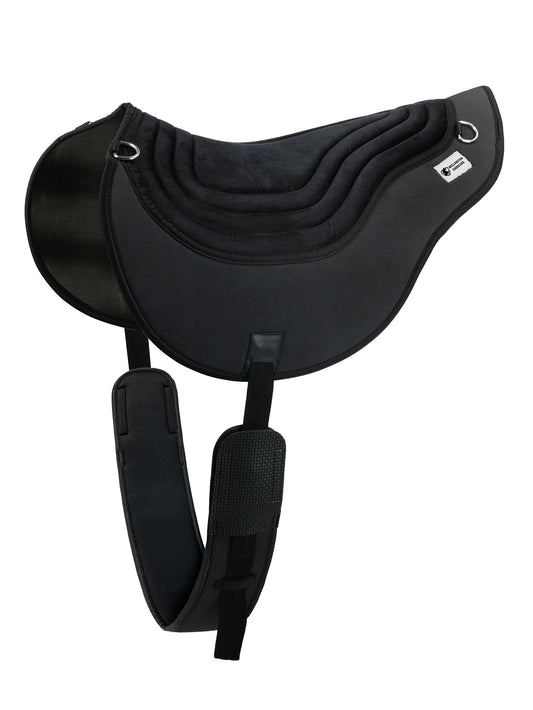 Horse Saddle Pads- Bareback Pad-Black with Girth