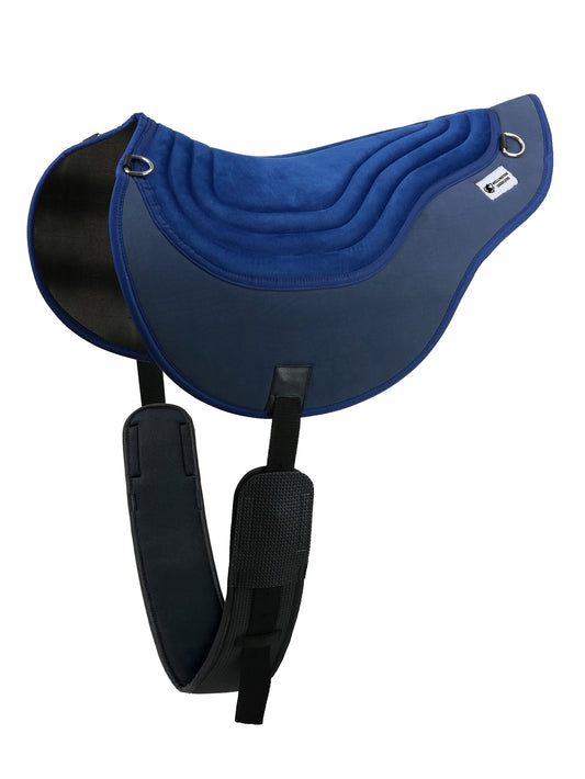 Horse Saddle Pads- Bareback Pad-Blue with Girth